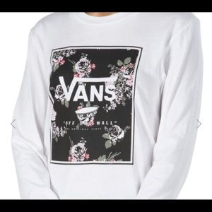 Vans Boxed Logo Floral Long Sleeve Boyfriend T-Shirt